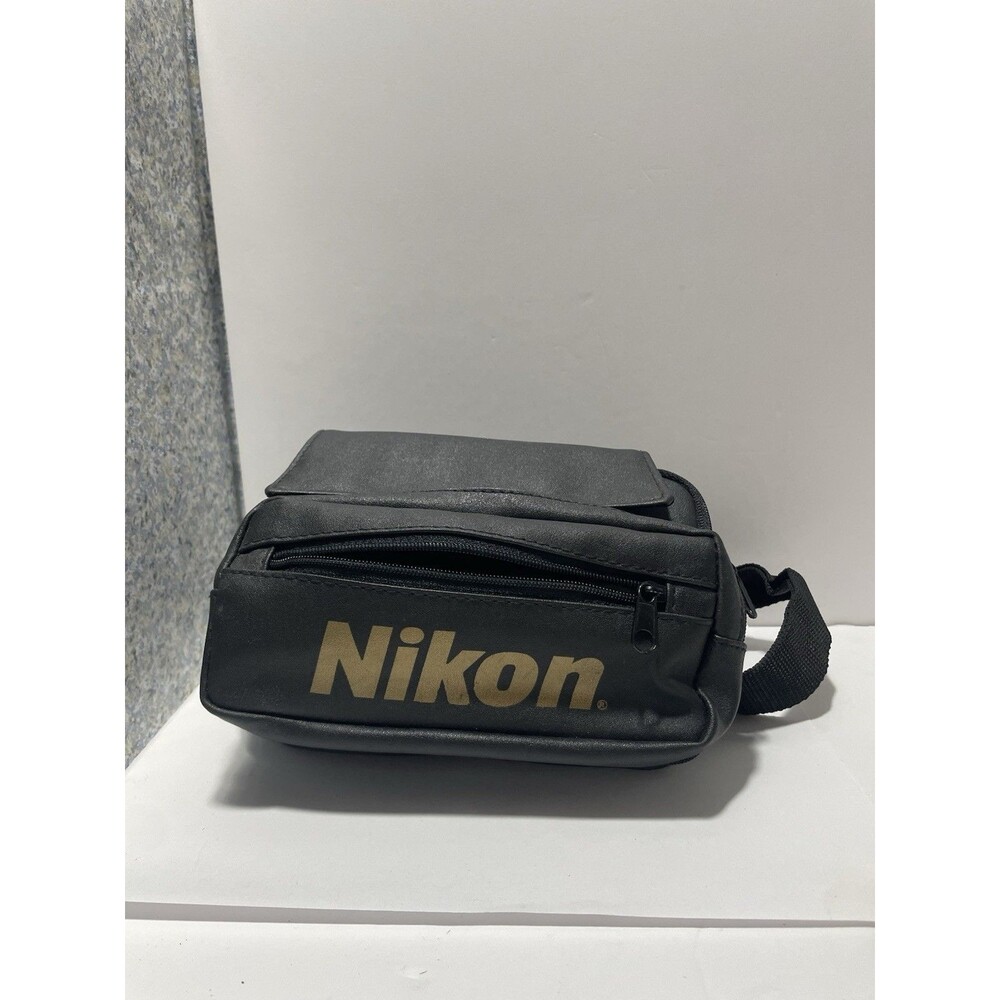 Nikon Camera Fanny Waist Pack Bag Black Nylon Vintage Crossbody Bag Leather NEW